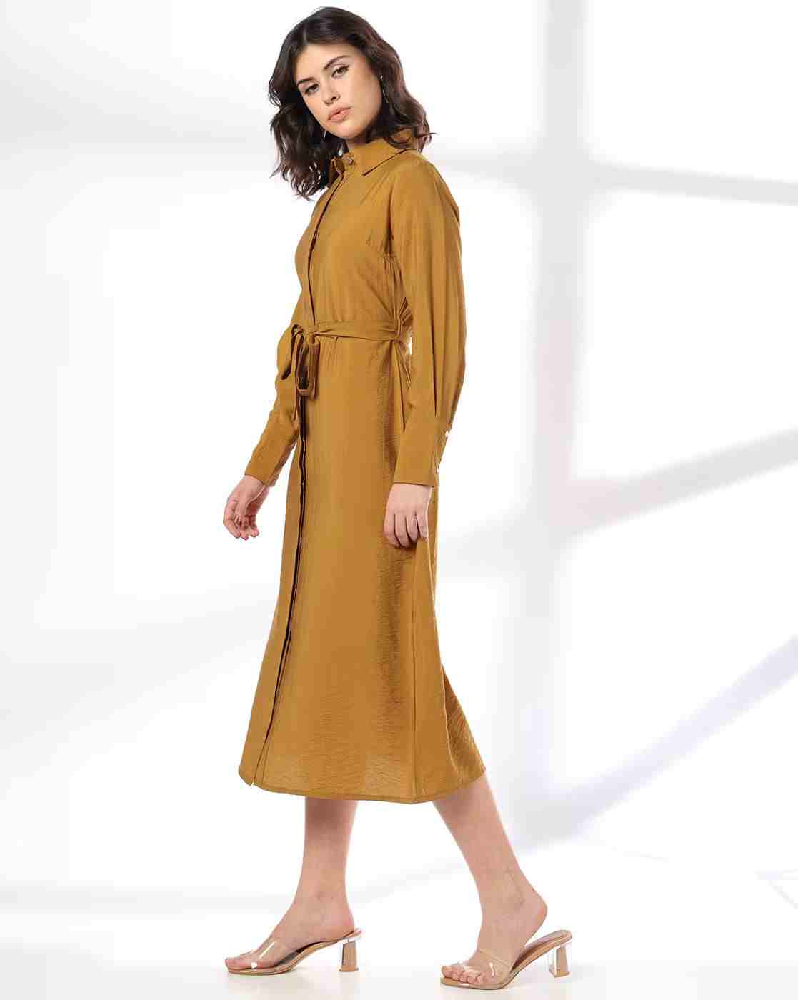 FIG | Women Collar-Neck Shirt Dress|1