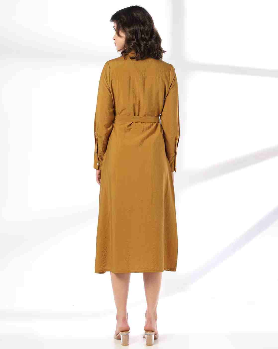FIG | Women Collar-Neck Shirt Dress|2