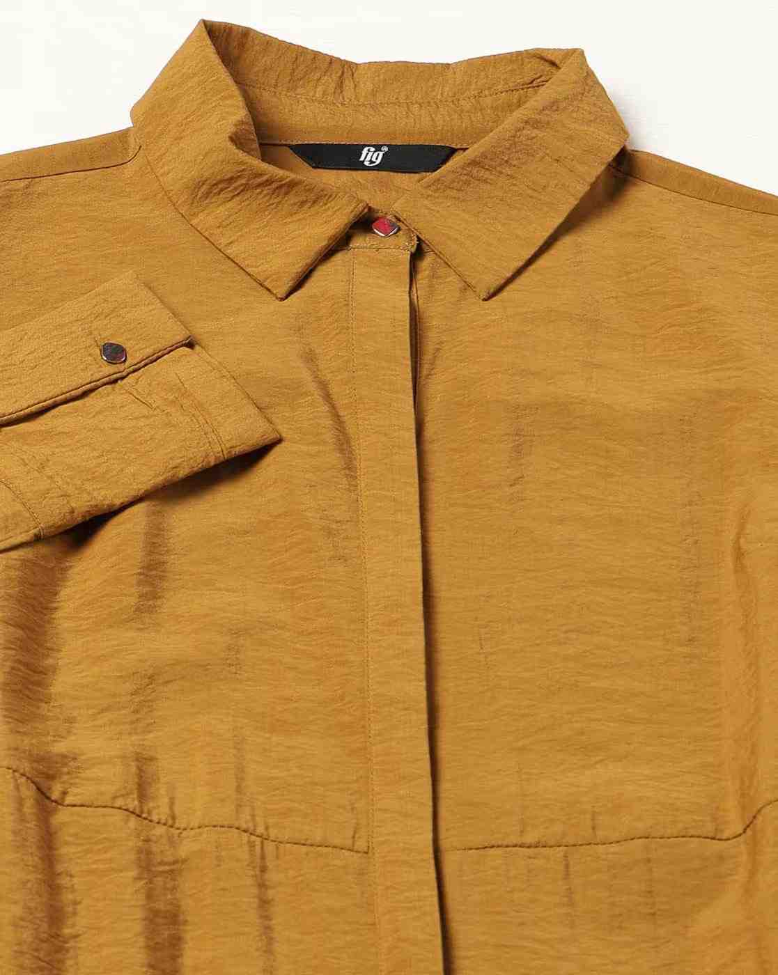 FIG | Women Collar-Neck Shirt Dress|4