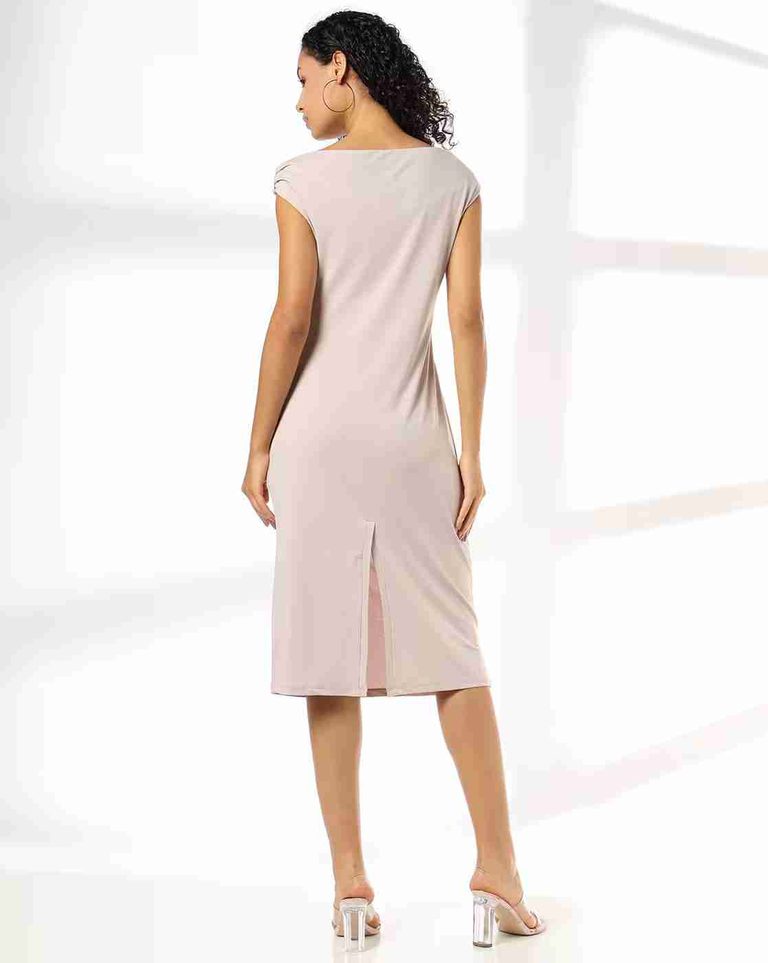 FIG | Women Asymmetrical Shoulder Bodycon Dress|2