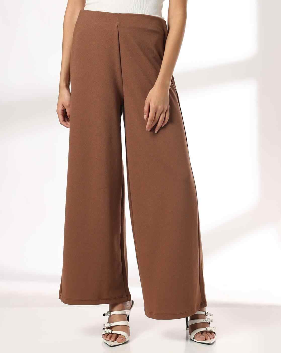 Women Flat-Front Wide-Leg Trousers