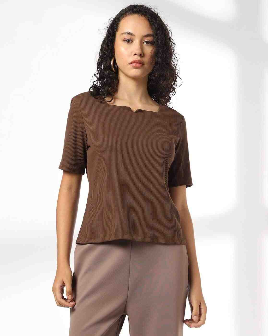 Women Ribbed Regular Fit Top