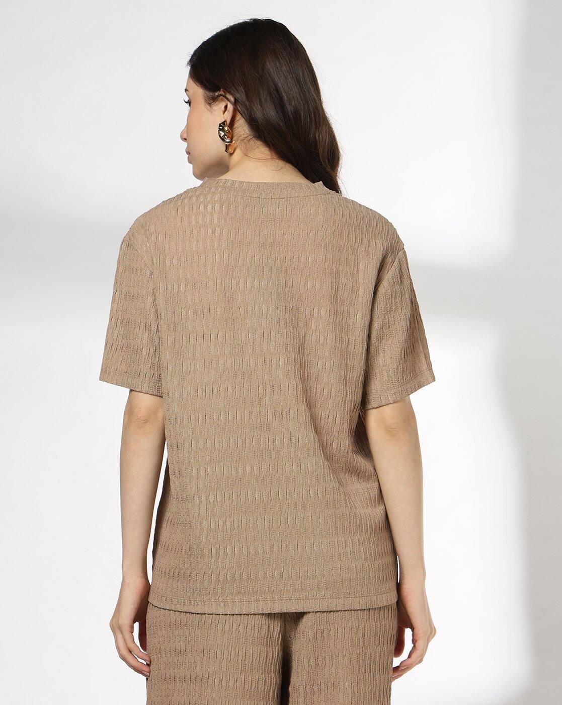 FIG | Women Patterned Regular Fit Round-Neck Top|2