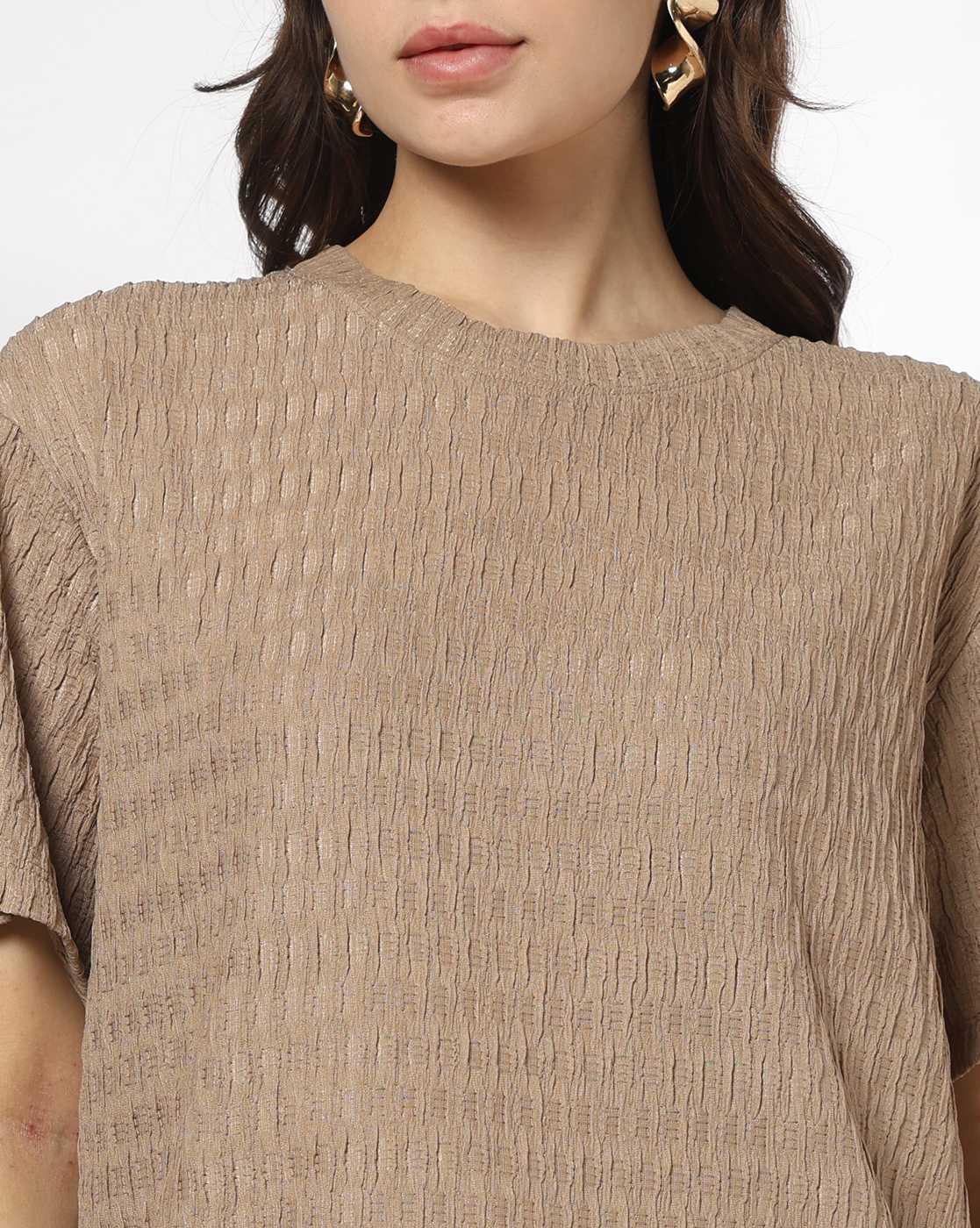 FIG | Women Patterned Regular Fit Round-Neck Top|3