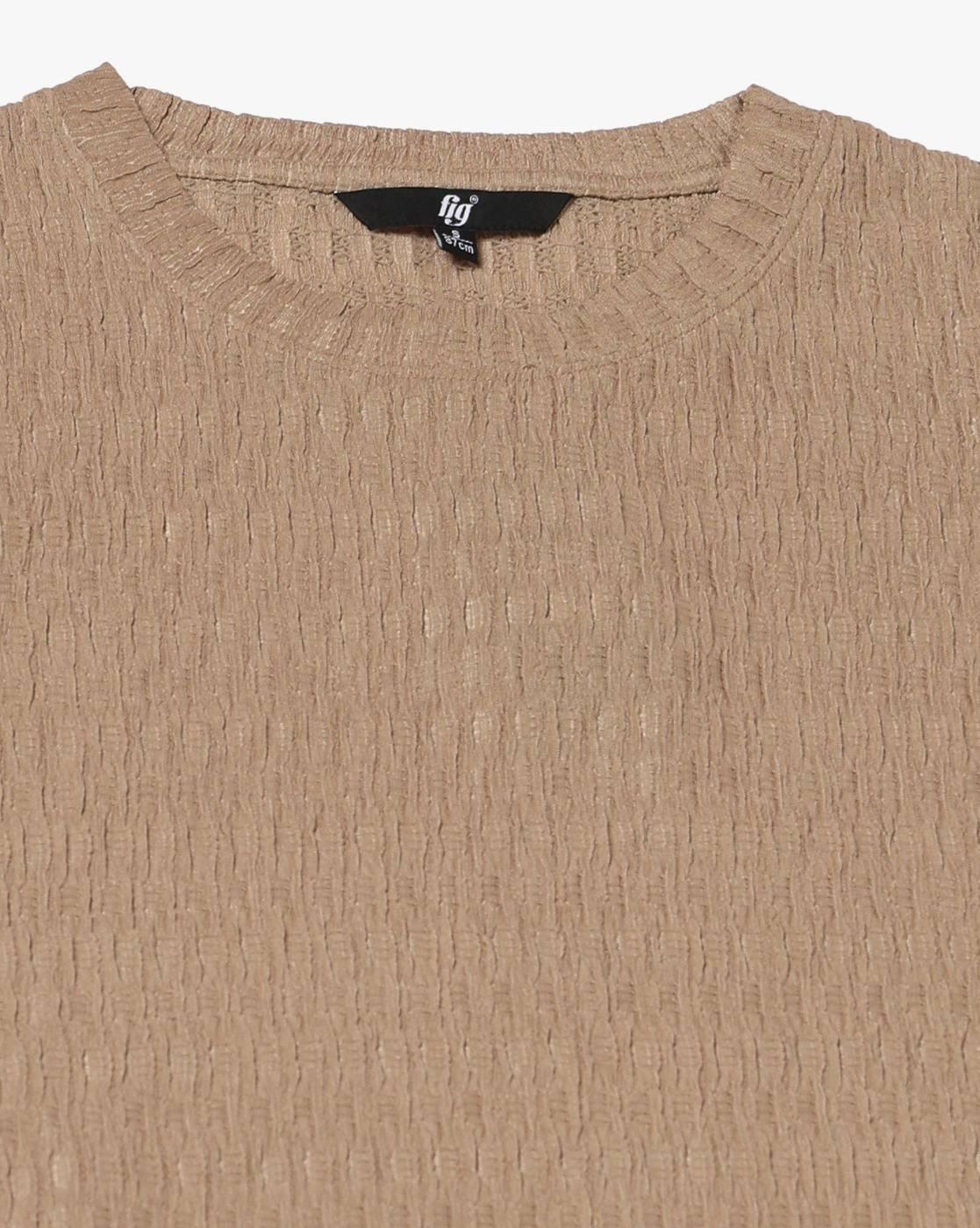 FIG | Women Patterned Regular Fit Round-Neck Top|4