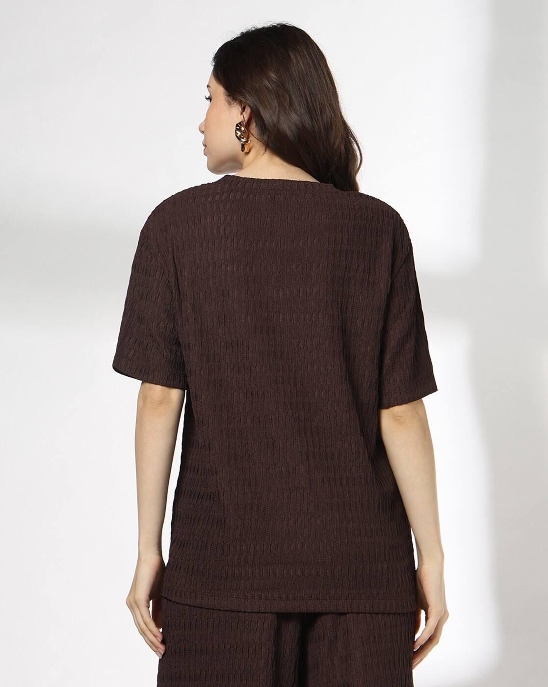FIG | Women Patterned Regular Fit Round-Neck Top|2