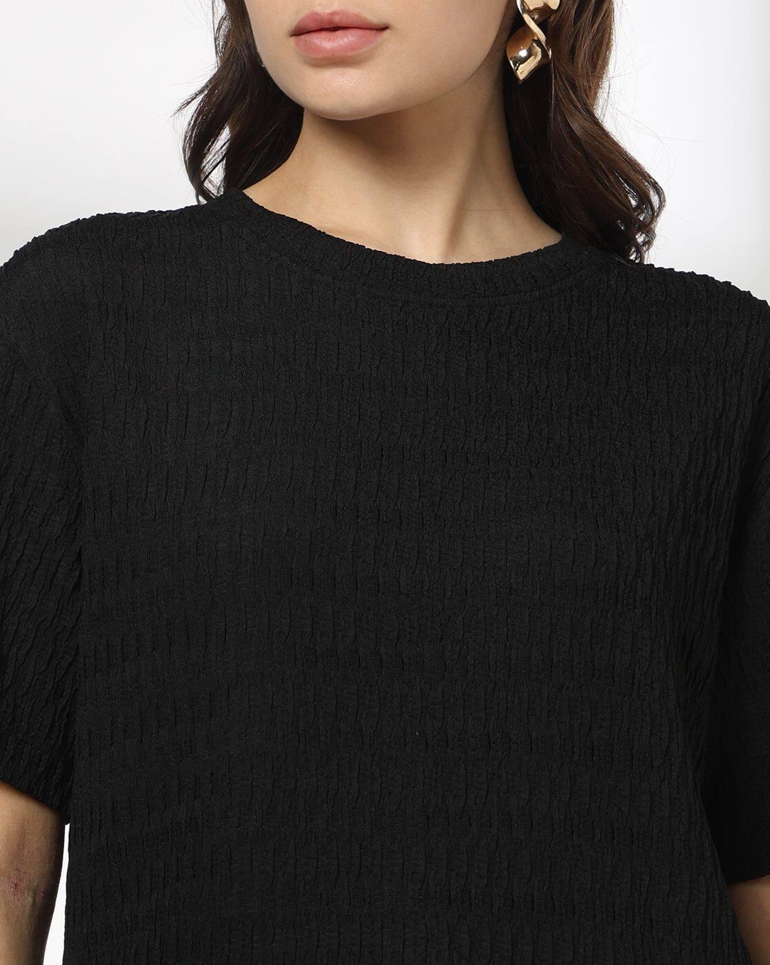 FIG | Women Patterned Regular Fit Round-Neck Top|3