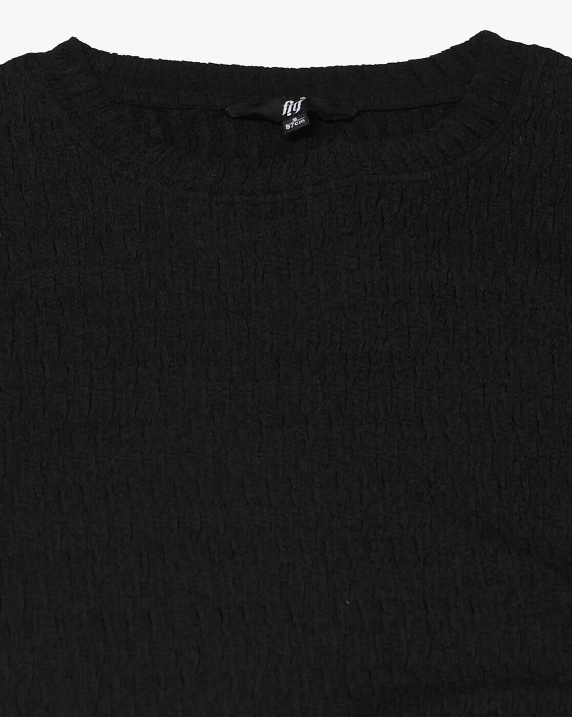 FIG | Women Patterned Regular Fit Round-Neck Top|4