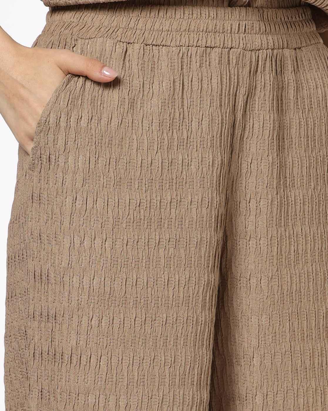 FIG | Women Patterned Wide-Leg Flat-Front Pants|3