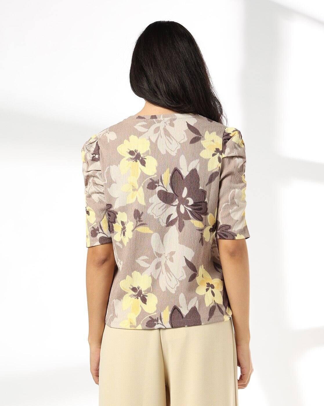 FIG | Women Floral Print Regular Fit T-Shirt|2