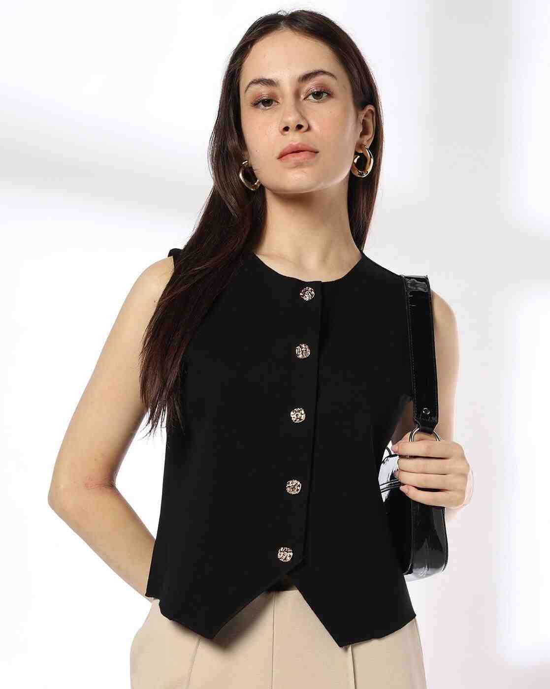 FIG | Women Regular Fit Single-Breasted Waistcoat|0