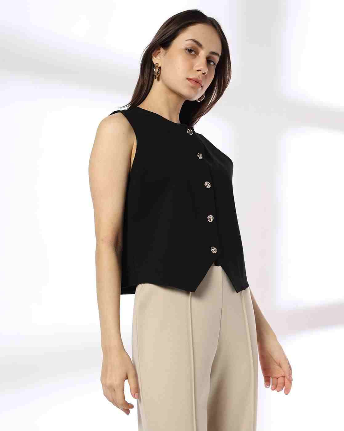 FIG | Women Regular Fit Single-Breasted Waistcoat|1
