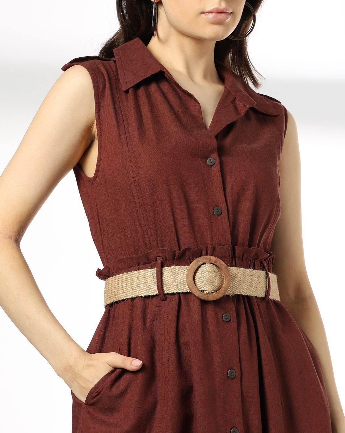 FIG | Women Shirt Dress with Belt|3