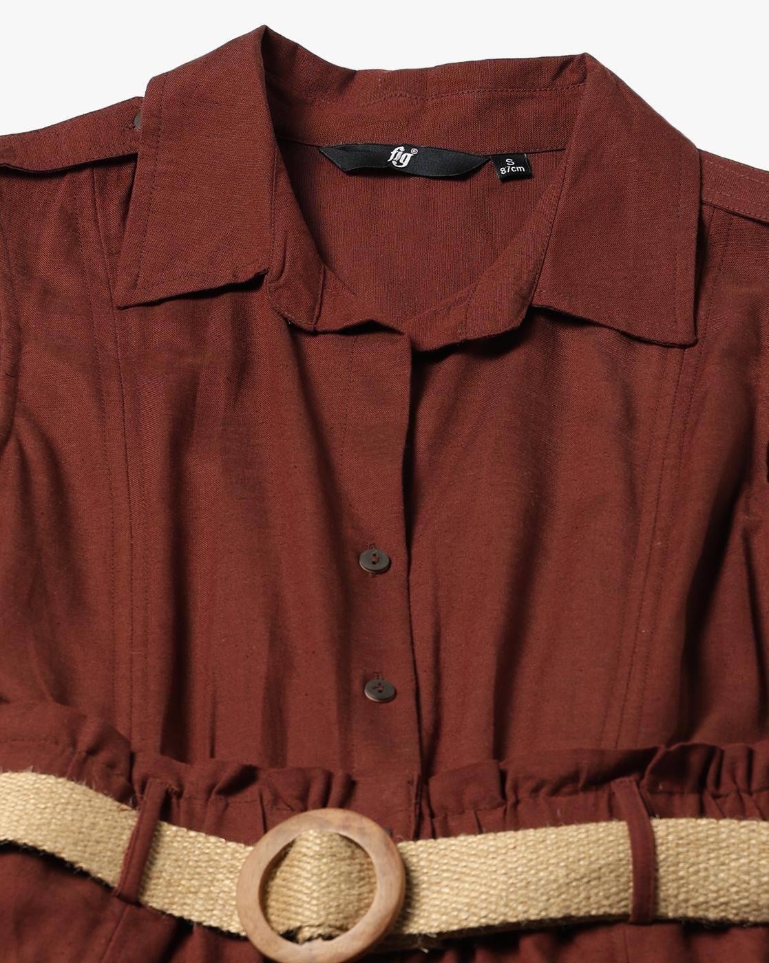 FIG | Women Shirt Dress with Belt|4