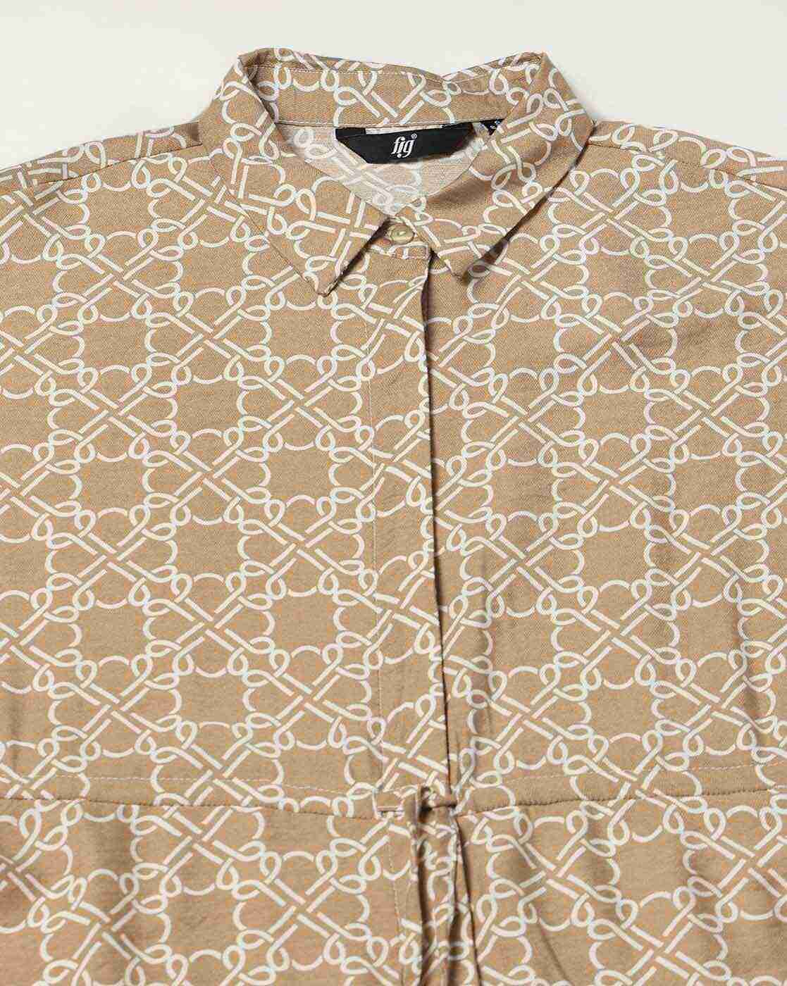 FIG | Men Geometric Print Shirt Dress|5