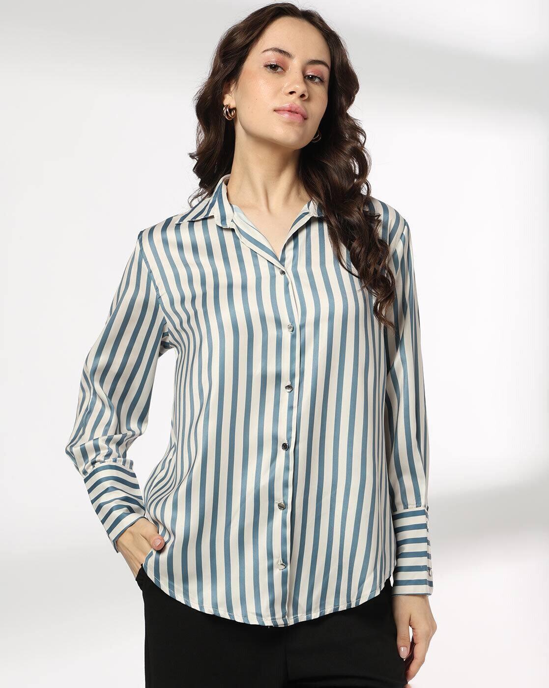 FIG | Women Stripes Regular Fit Shirt|0