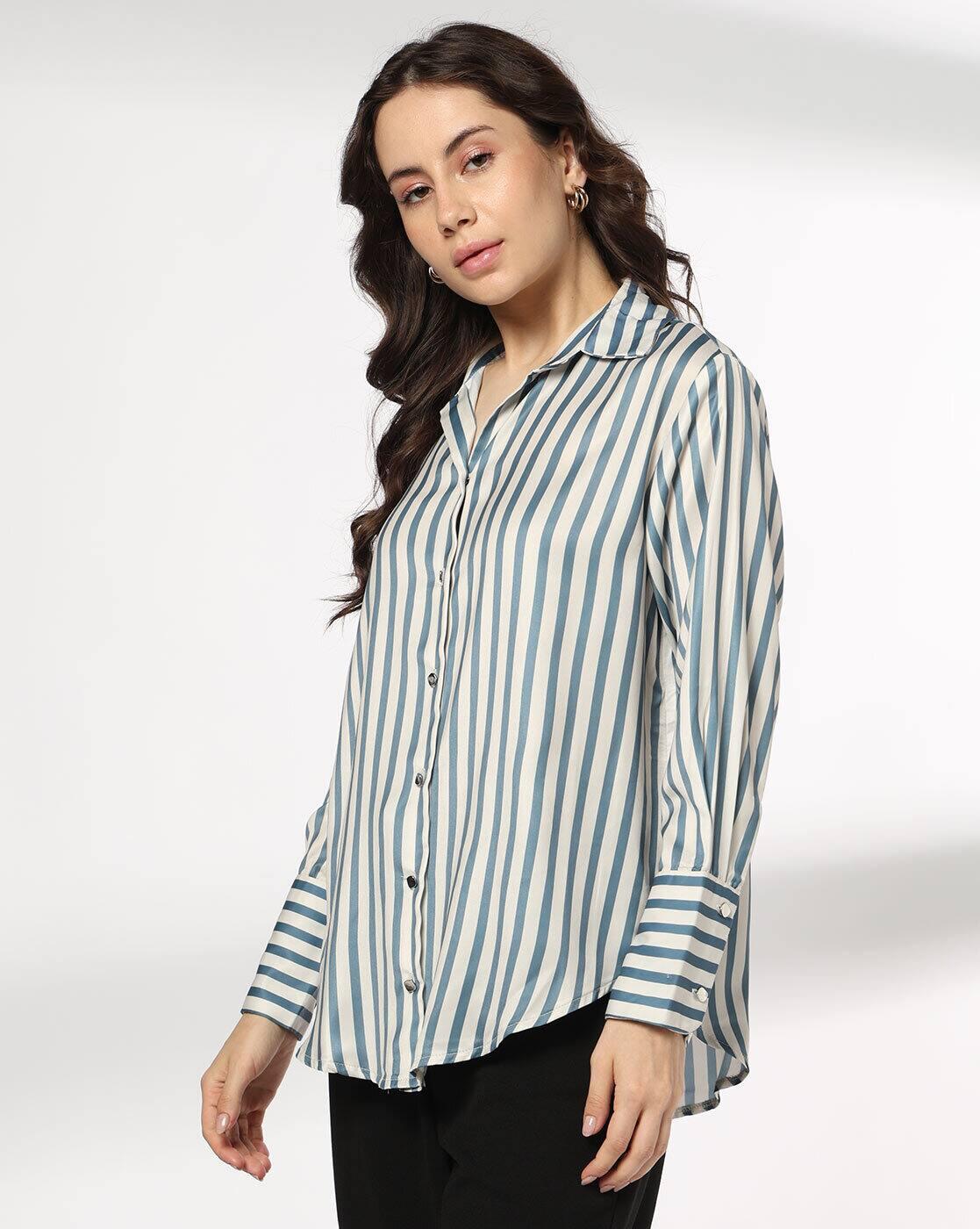 FIG | Women Stripes Regular Fit Shirt|1