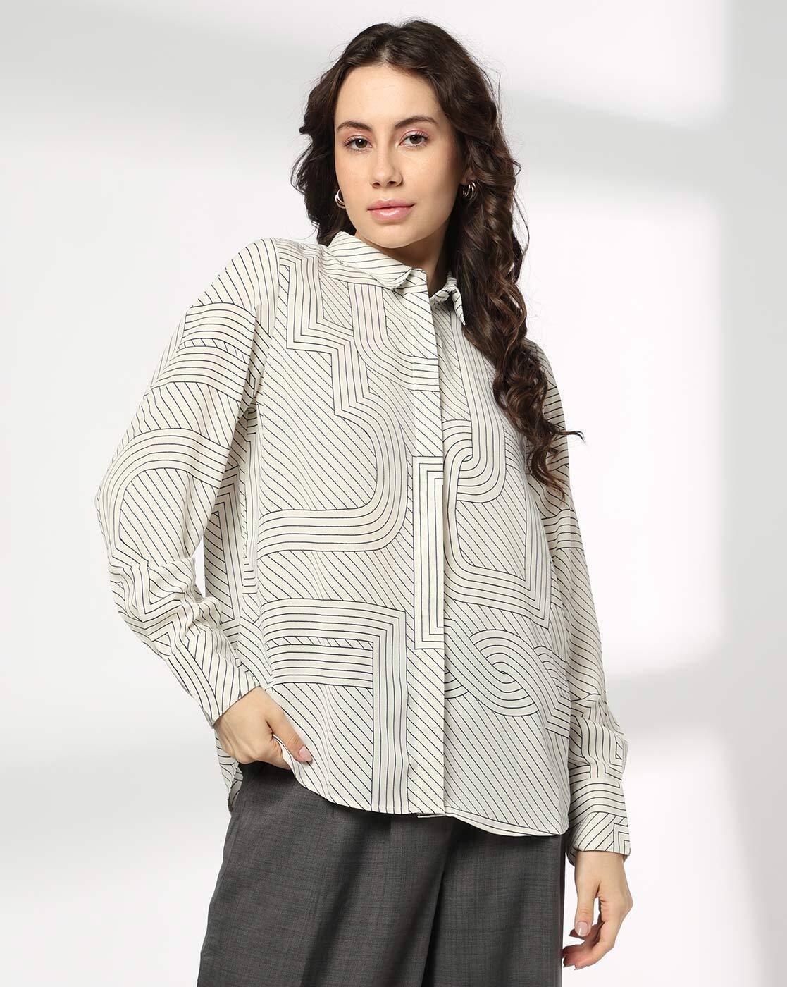 FIG | Women Printed Regular Fit Classic Shirt|0