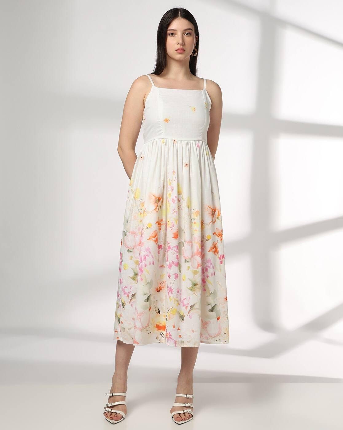 FIG | Women Floral Print Fit & Flare Dress|0