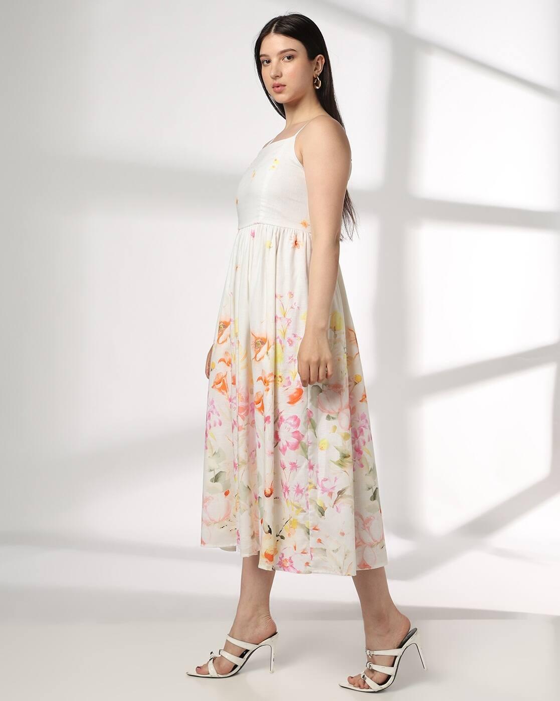 FIG | Women Floral Print Fit & Flare Dress|1