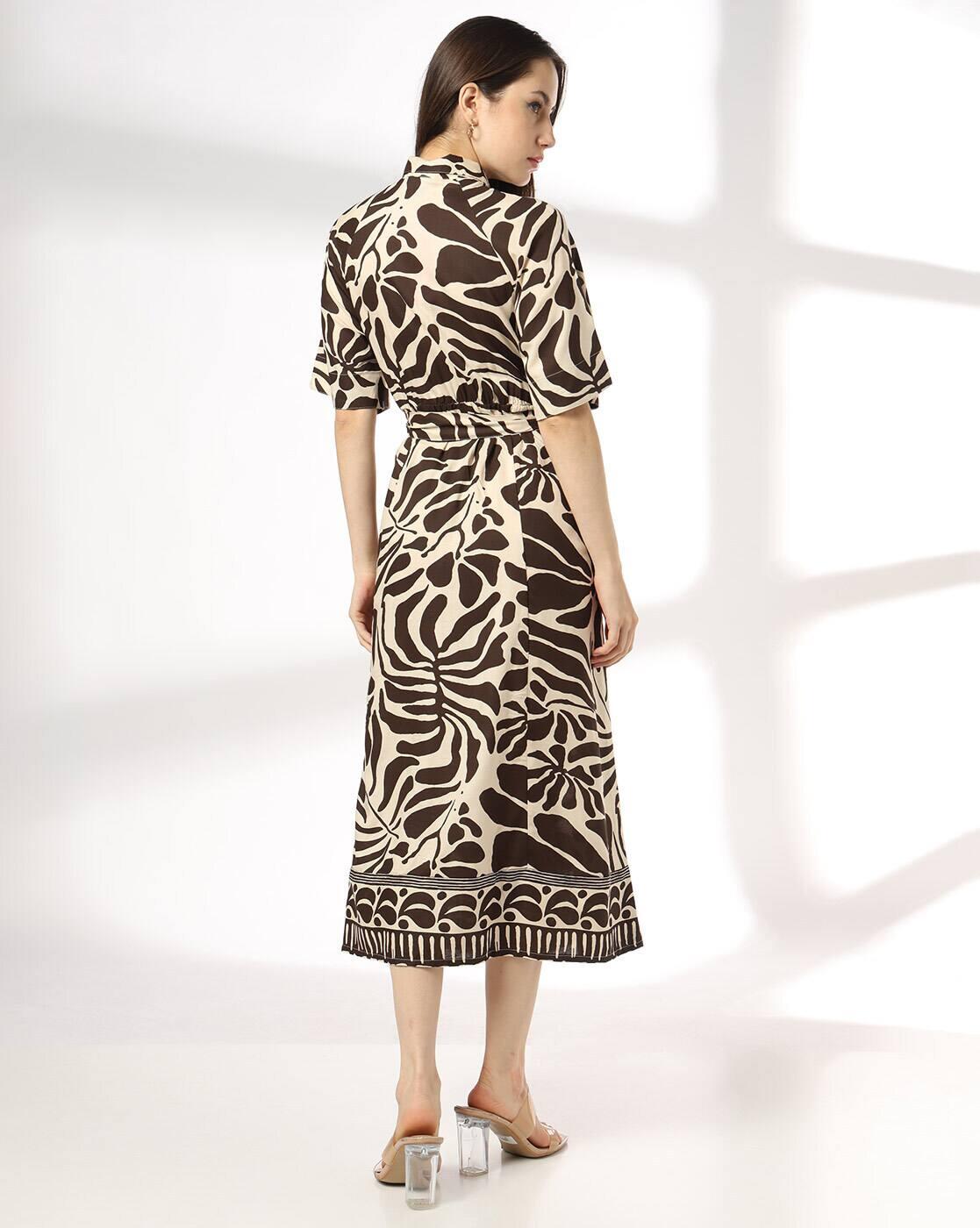 FIG | Women Leaf Print Shirt Dress|2