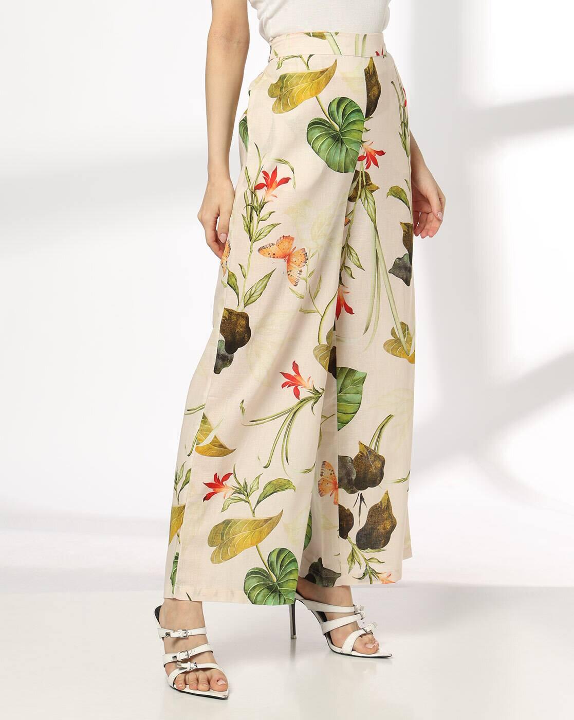 FIG | Women Printed Relaxed Fit Trousers|1