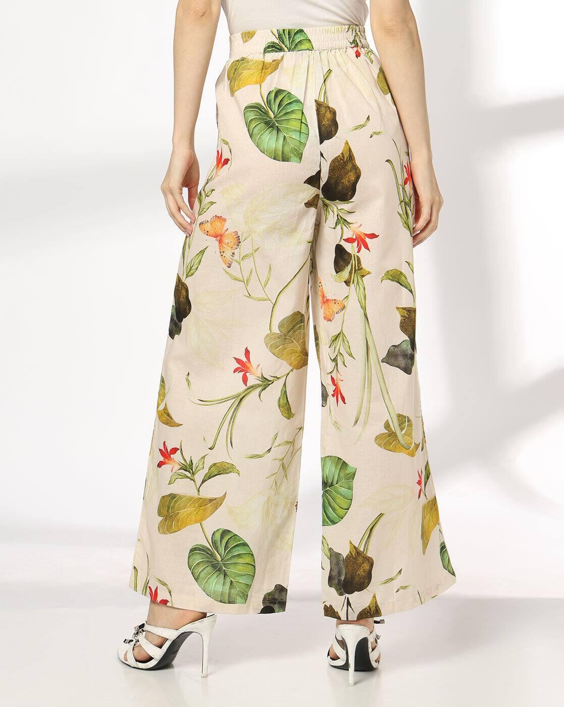 FIG | Women Printed Relaxed Fit Trousers|2