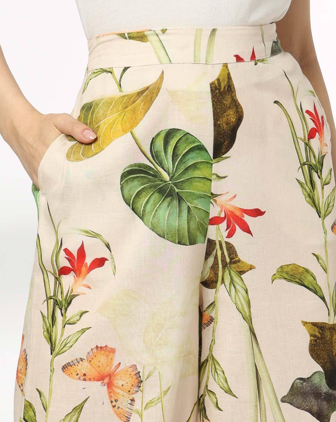 FIG | Women Printed Relaxed Fit Trousers|3