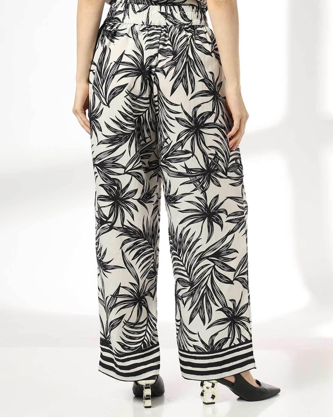FIG | Women Tropical Print Wide-Leg Pleated Pants|2