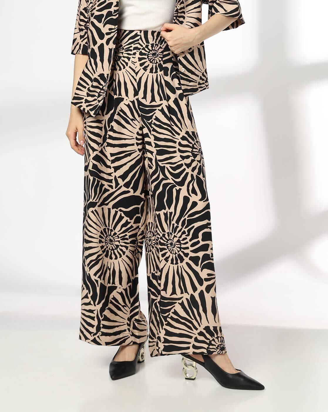 FIG | Women Printed Relaxed Fit Trousers|0