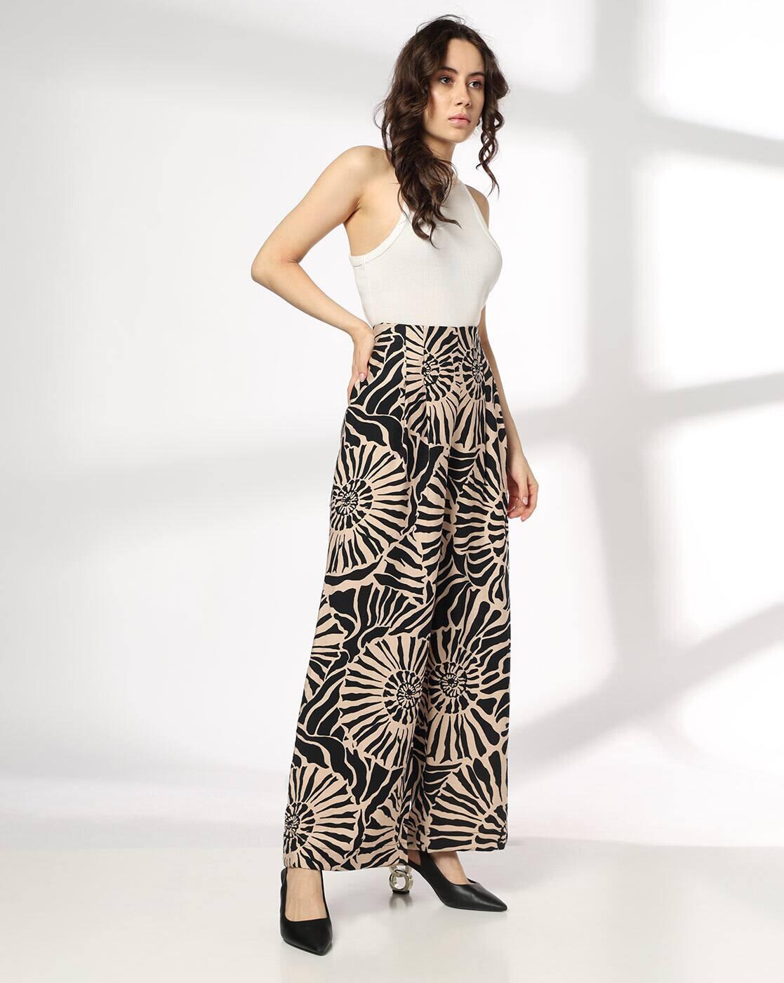 FIG | Women Printed Relaxed Fit Trousers|1
