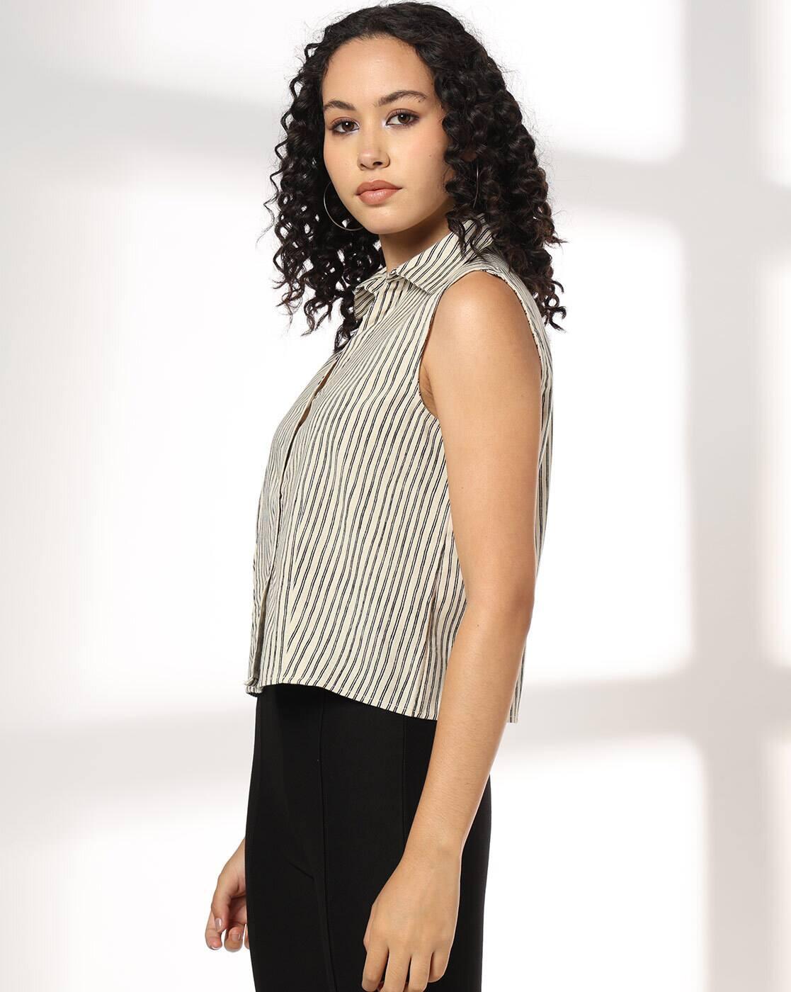 FIG | Women Stripes Regular Fit Shirt|1