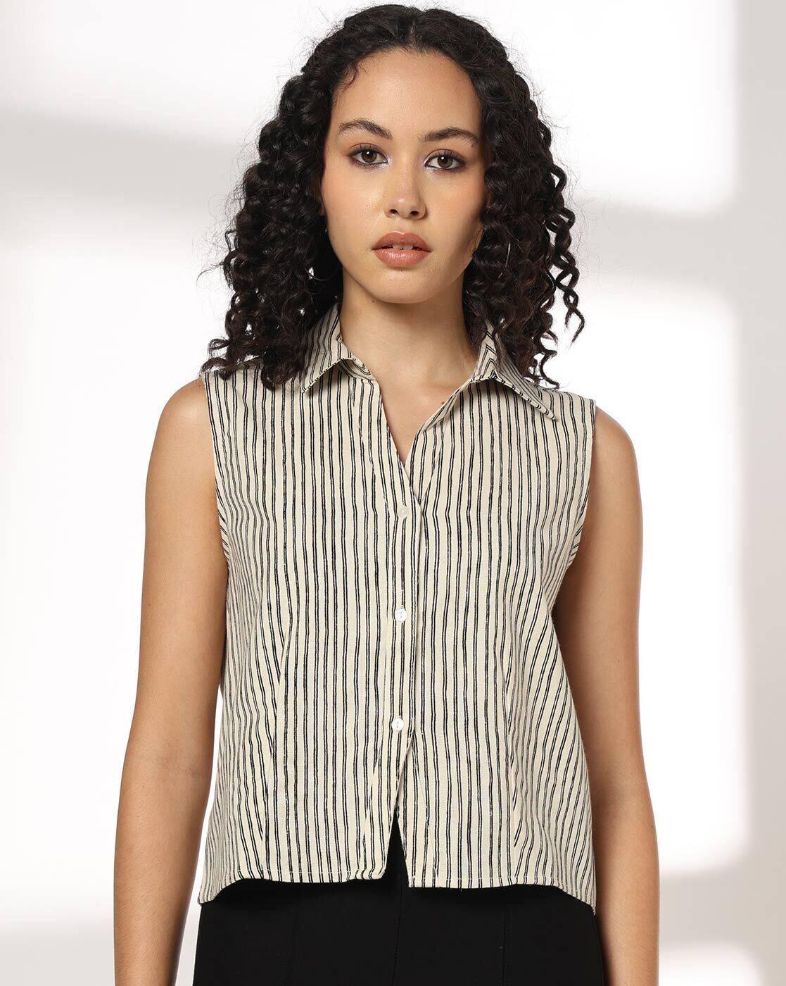FIG | Women Stripes Regular Fit Shirt|3