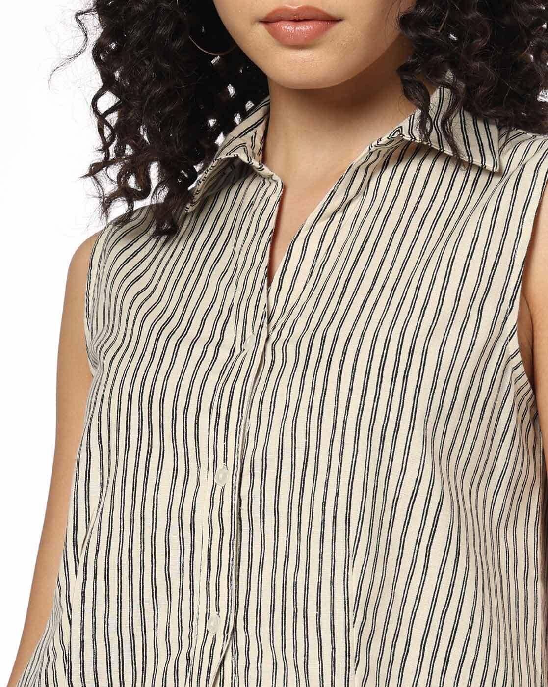 FIG | Women Stripes Regular Fit Shirt|4