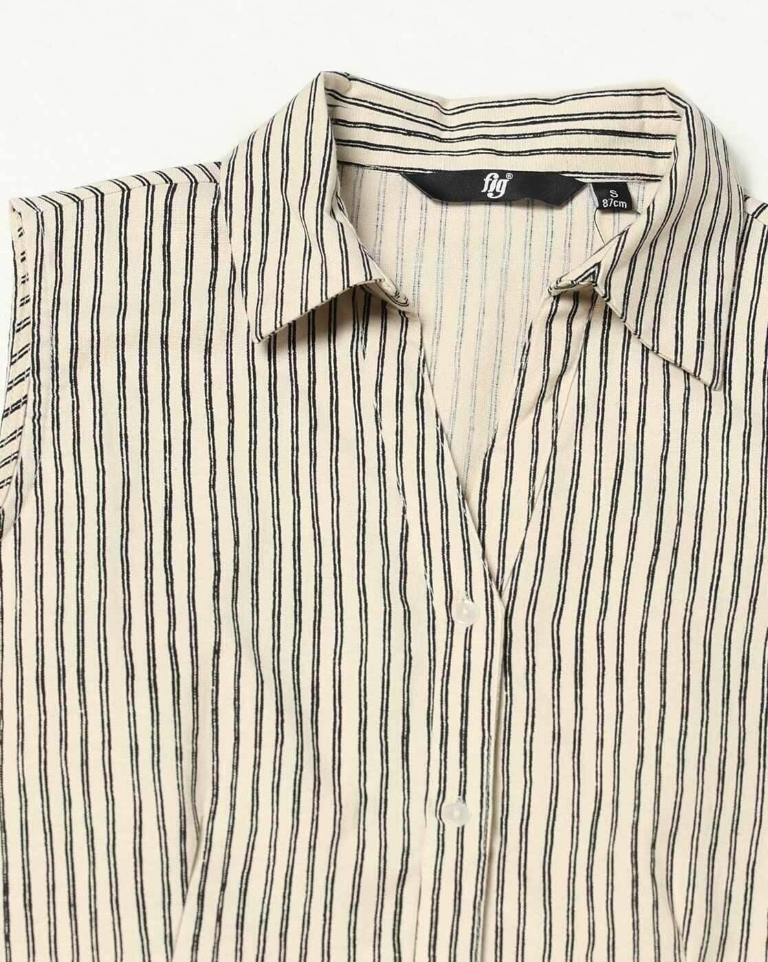 FIG | Women Stripes Regular Fit Shirt|5
