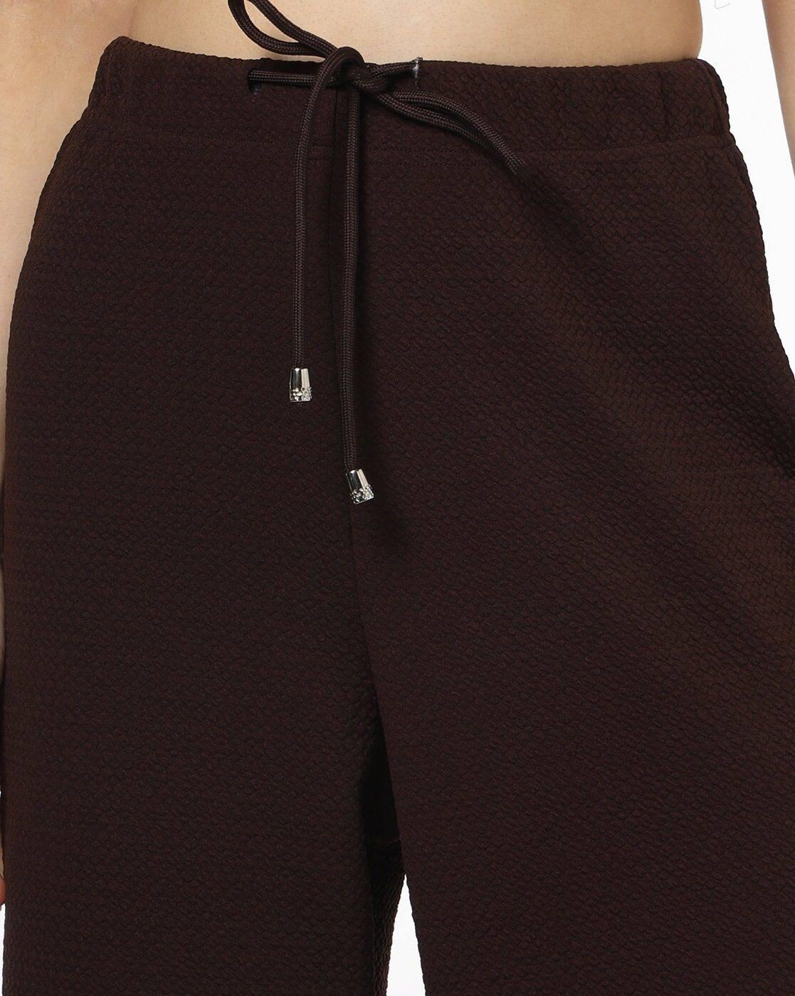 FIG | Women Patterned Relaxed Fit Flat-Front Pants with Drawcord|3