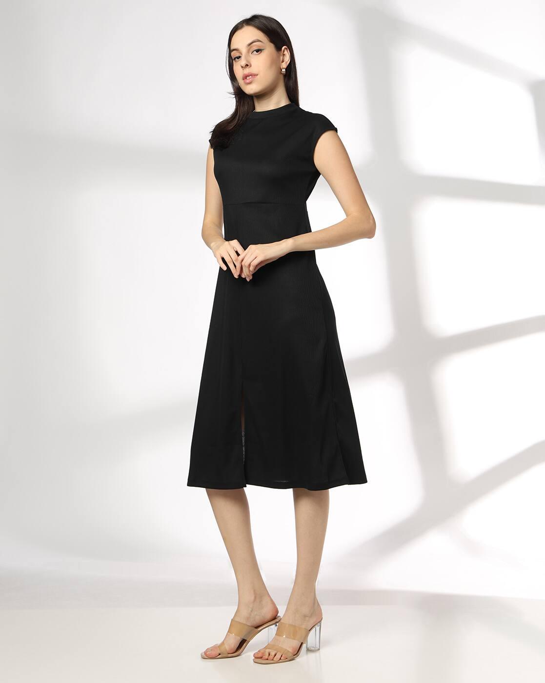 FIG | Women Round-Neck Shift Midi Dress|1