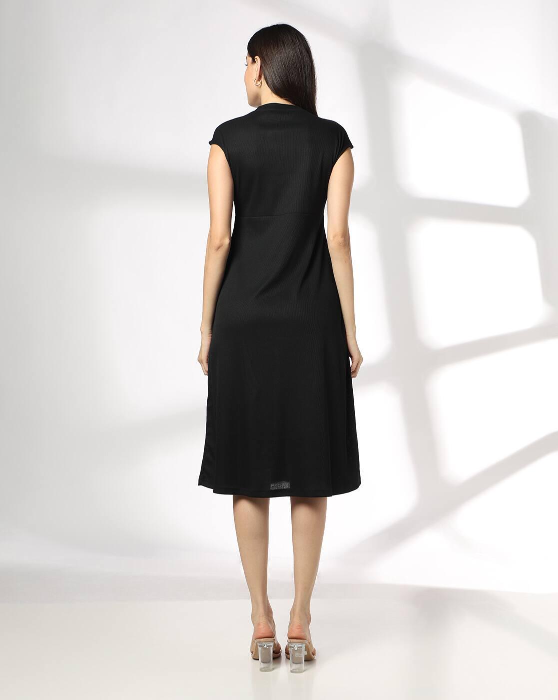 FIG | Women Round-Neck Shift Midi Dress|2