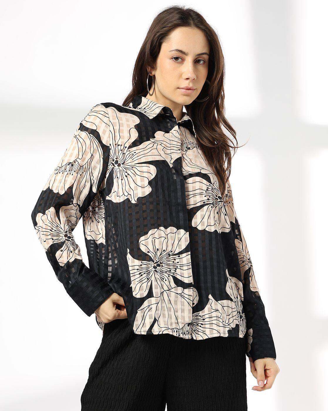 FIG | Women Floral Print Regular Fit Shirt|0