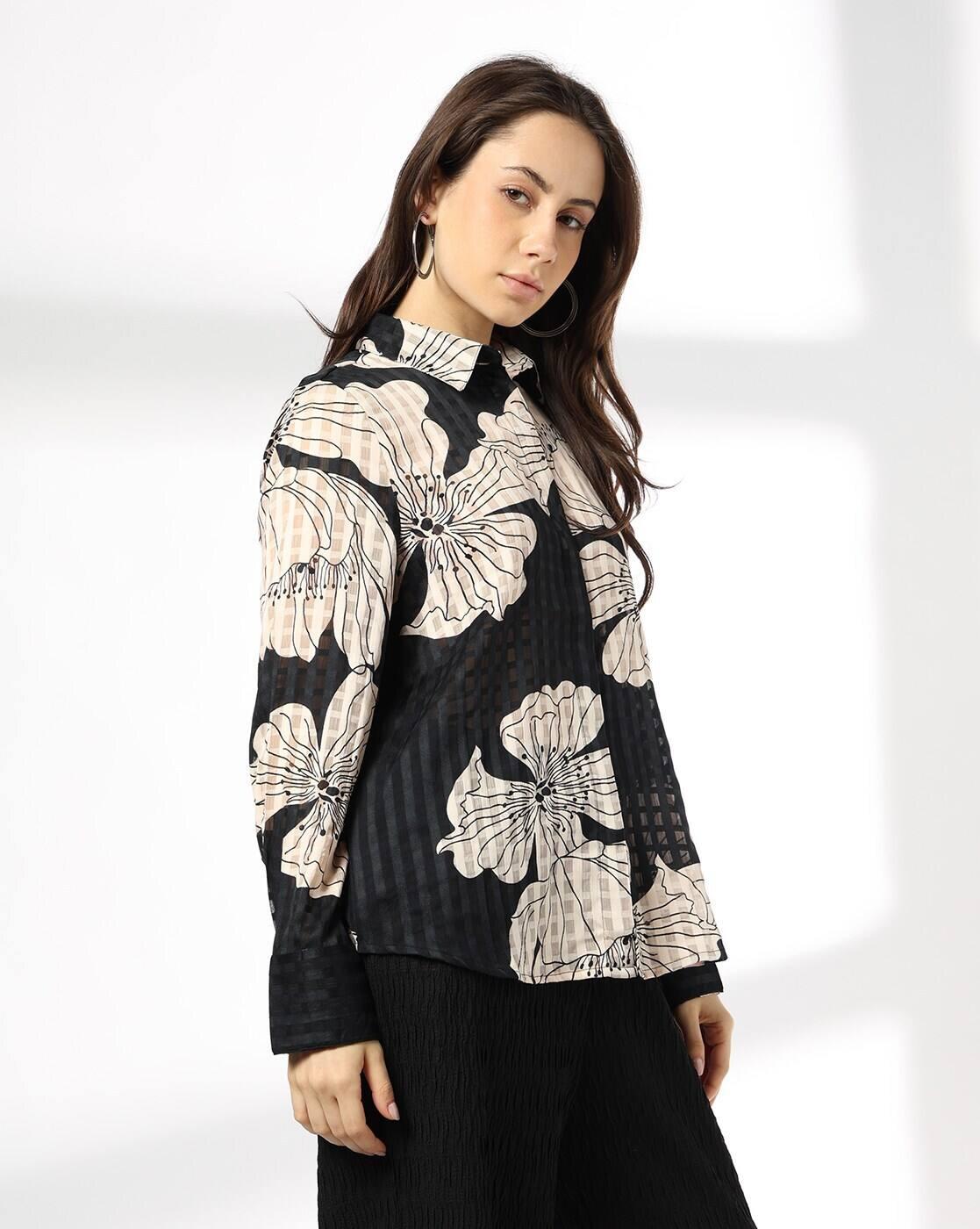 FIG | Women Floral Print Regular Fit Shirt|1