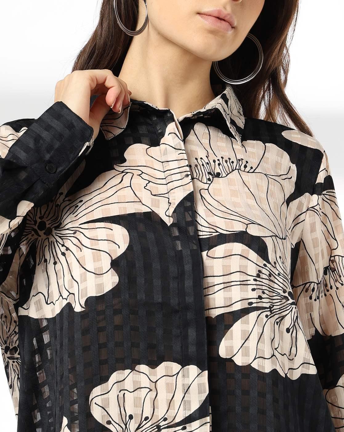 FIG | Women Floral Print Regular Fit Shirt|3