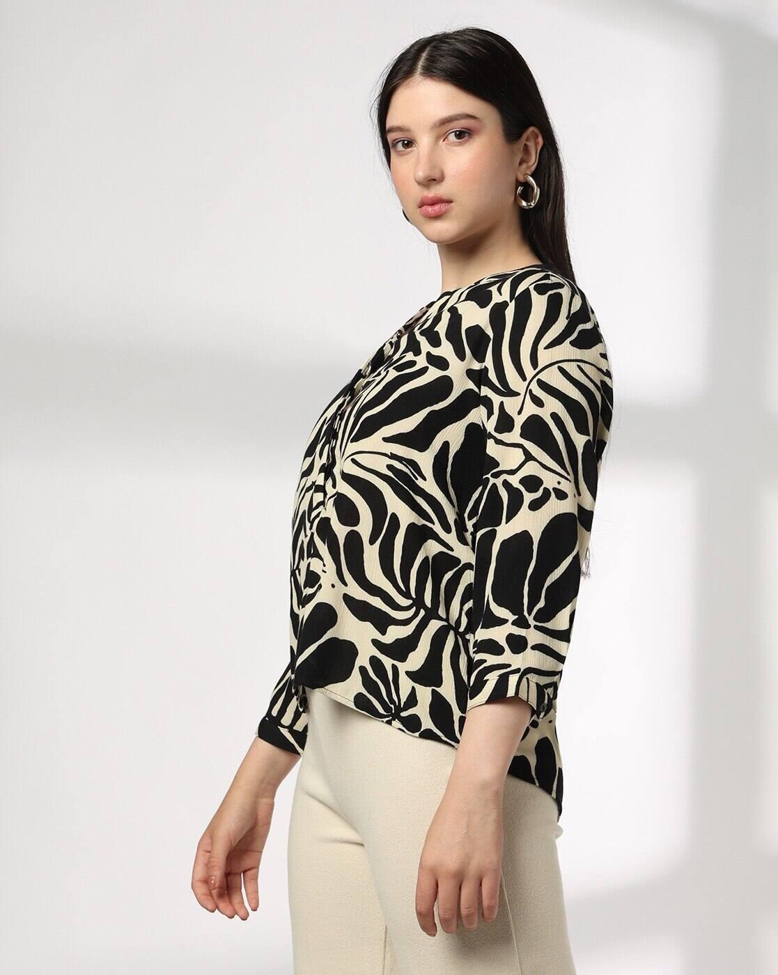 FIG | Women Leaf Print Regular Fit Top|1