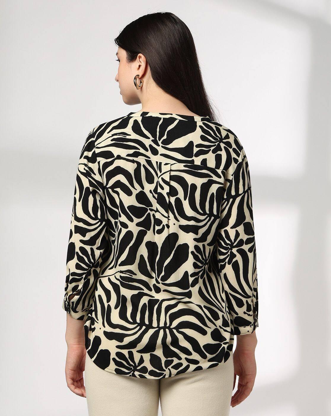 FIG | Women Leaf Print Regular Fit Top|2