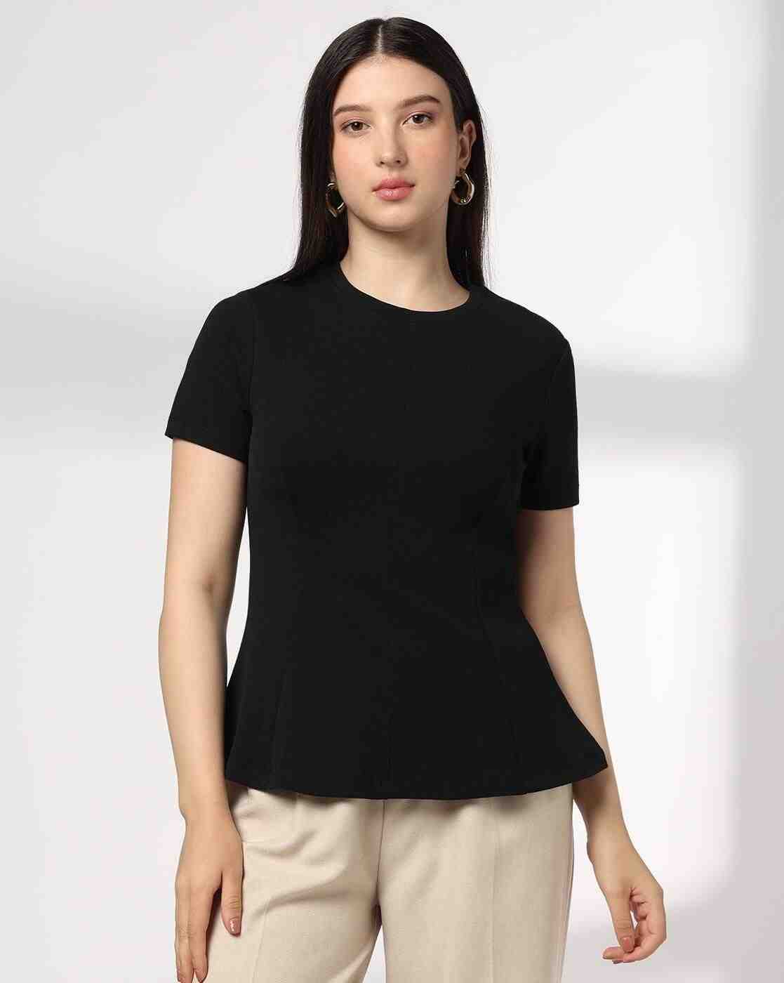 FIG | Women Regular Fit Round-Neck T-Shirt|0