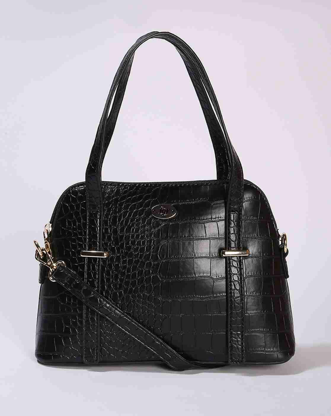 Women Croc-Embossed Satchel Bag