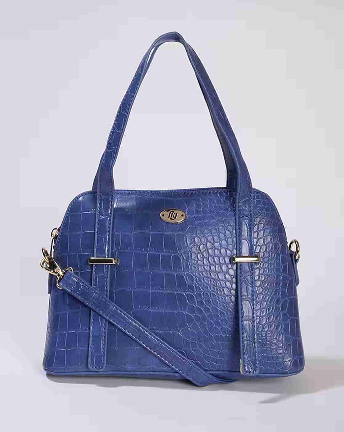 FIG | Women Croc-Embossed Satchel Bag|0