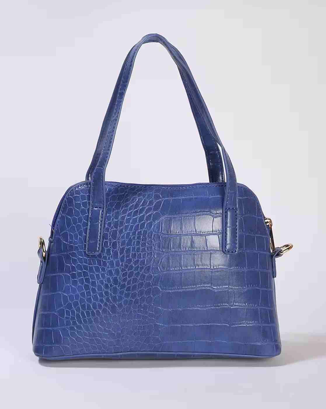 FIG | Women Croc-Embossed Satchel Bag|3