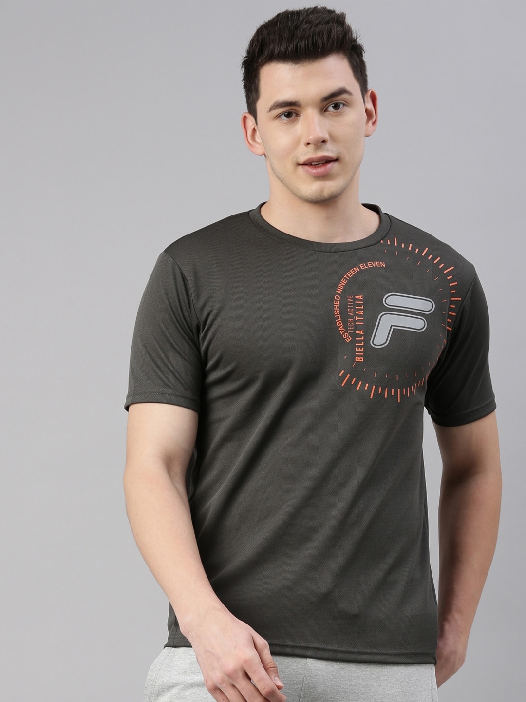 FILA | Men's Grey Cotton T-Shirts 0