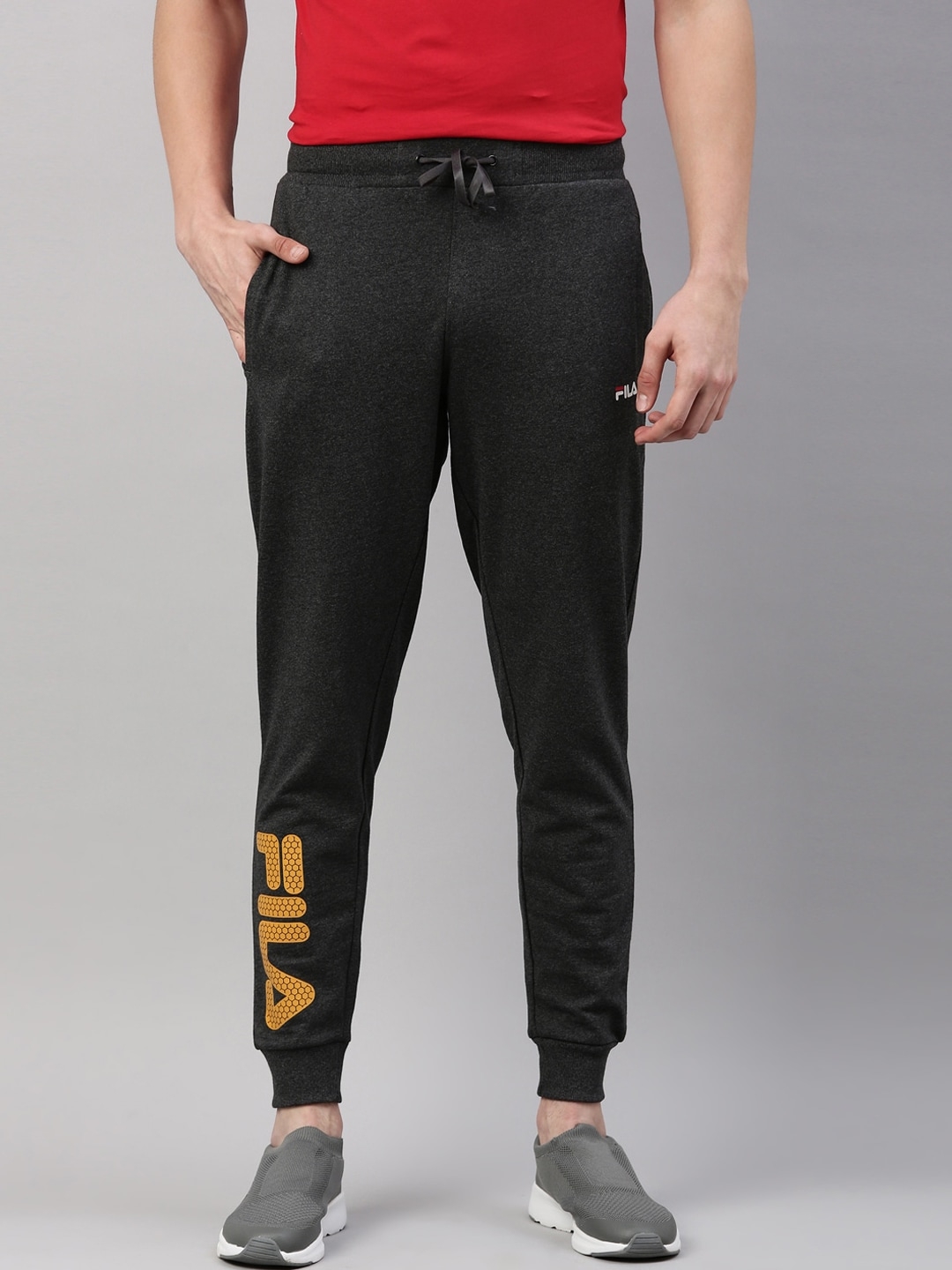 Buy Fila AWARTO Grey Regular Fit Printed Trackpants for Mens Online  Tata  CLiQ