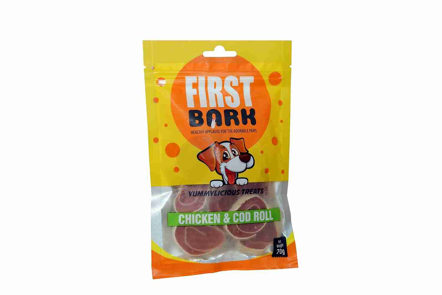 First Bark Chicken & Cod Roll Dog Treats 70g
